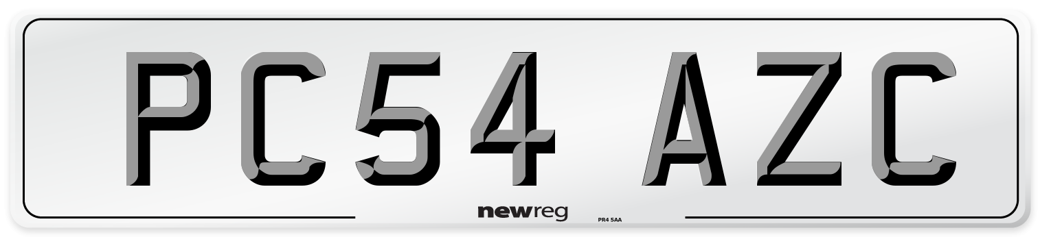 PC54 AZC Number Plate from New Reg
